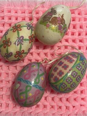 4 5” inch paper mache vintage easter eggs